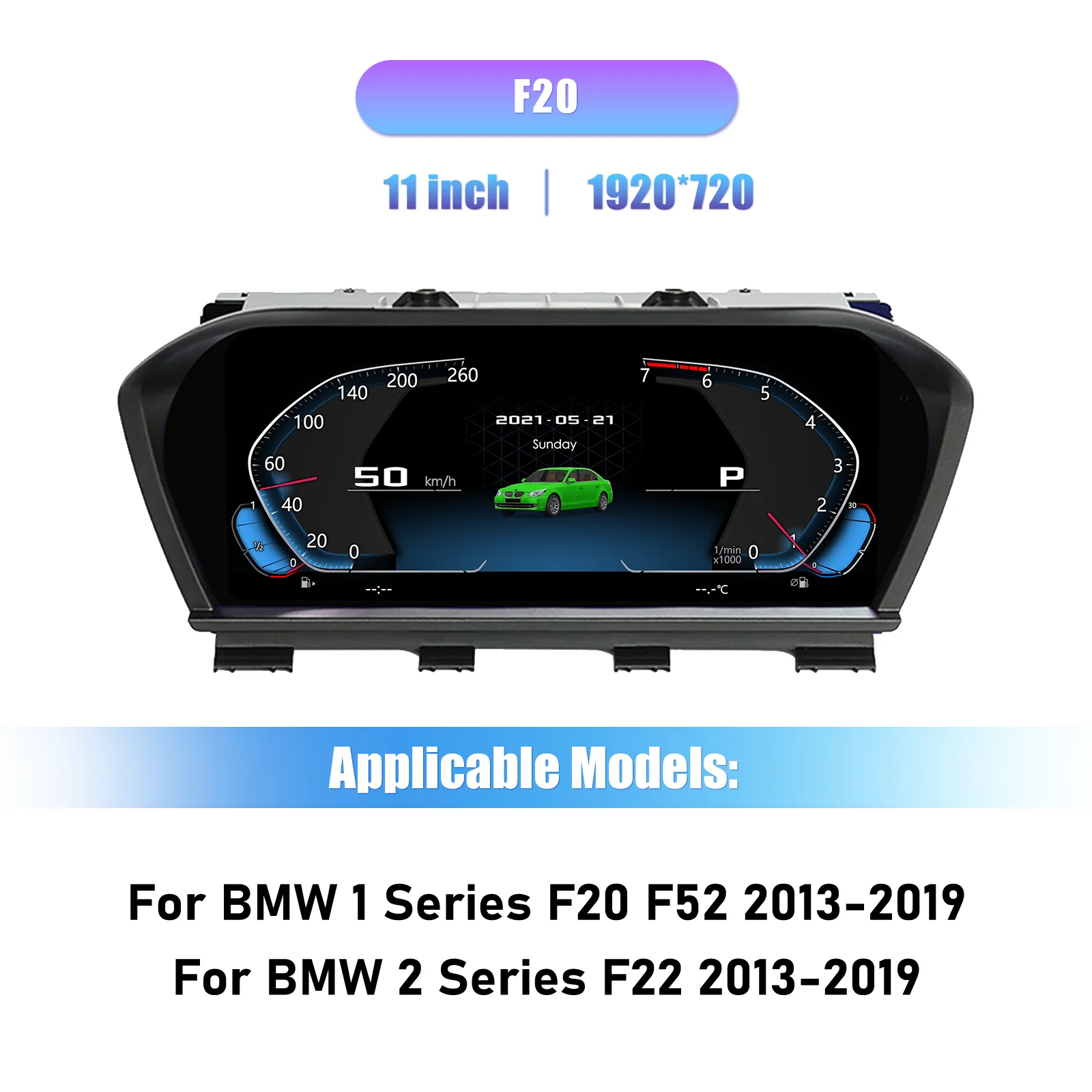 Digitaal dashboardcluster voor BMW 1 2 Serie F20 F52 F22 2013-2019 virtuele cockpit snelheidsmeter instrumentenpaneel