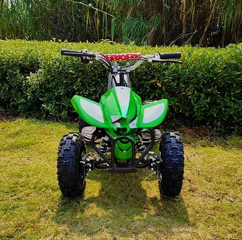 49cc Small ATV Quad 4 Wheeler Buggy 2 Stroke, Minor Motocross Bike Single Bar Air-cooled, Gas/Electric Powered Off-Road Vehicle