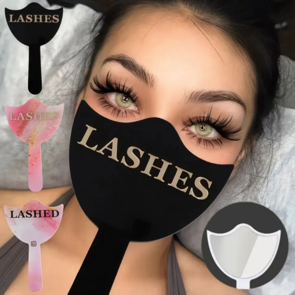 Técnico de pestañas de mano, accesorio para fotografía, PVC suave, medios sociales, espejo de belleza para pestañas, salón de pestañas, tarjetas de pestañas con espejo acrílico