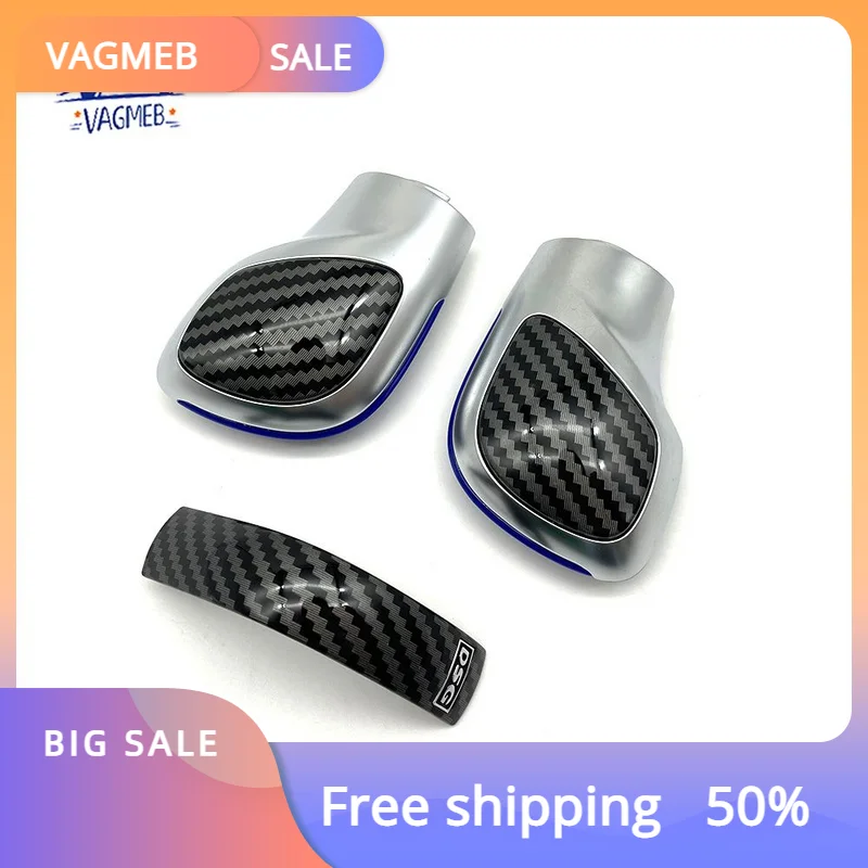 

Chrome Matt With Leather Shift Knob Gear Side Cover DSG Emblem For VW Golf 6 7 R GTI Passat B7 B8 CC R20 Jetta MK6 GLI