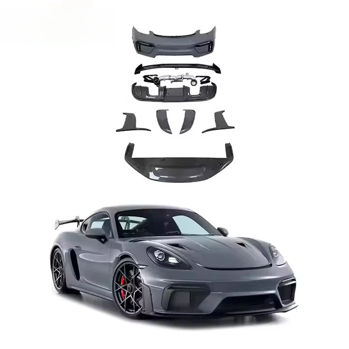 PP + Carbon Fiber Body Kit for Porsche 718 Cayman Boxster Upgrade to GT-4 RS Style Car Kit