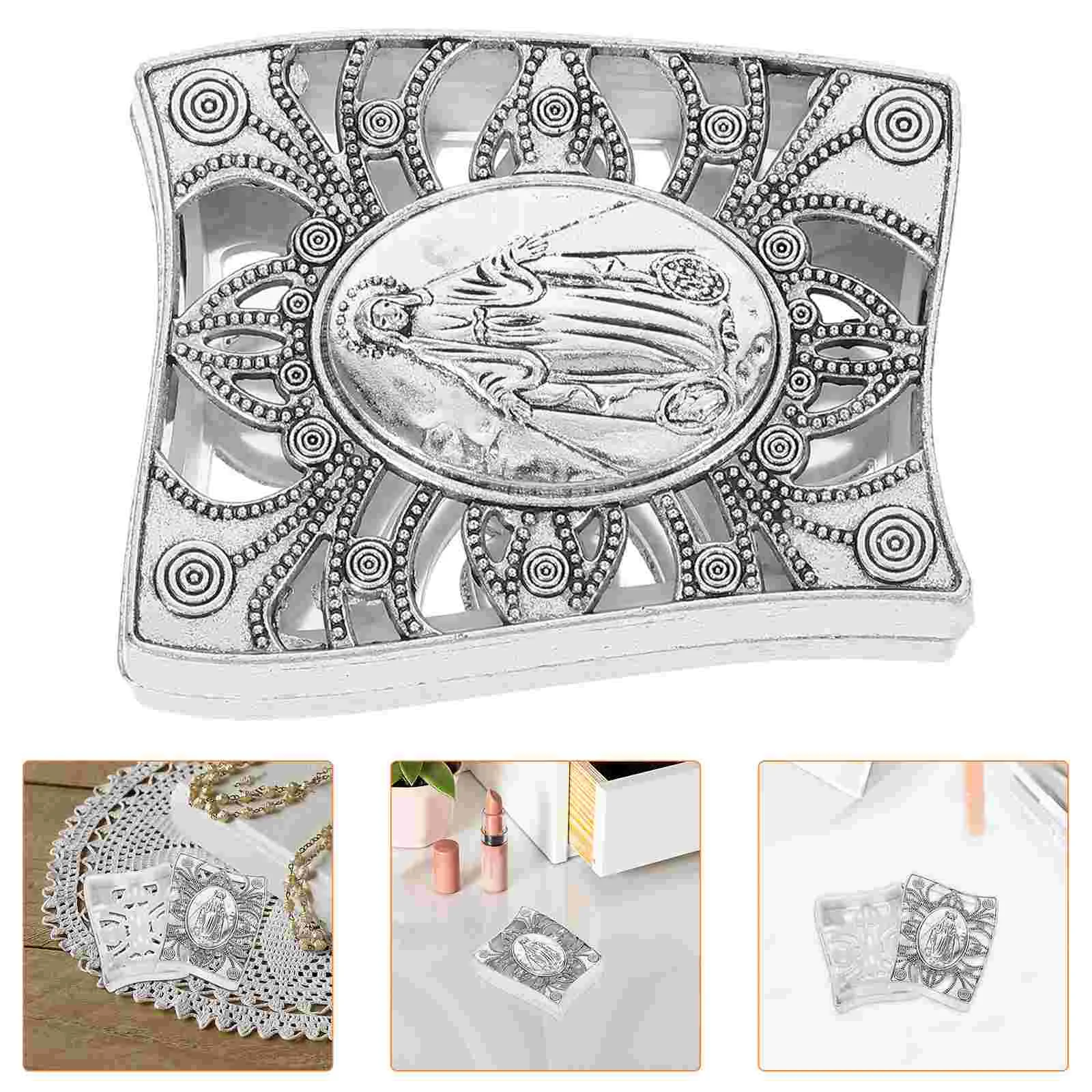 

Rosary Box Bead Boxes Zinc Alloy Necklace Holder Vintage Packing Jewelry Case Storage Metal Beads Holders