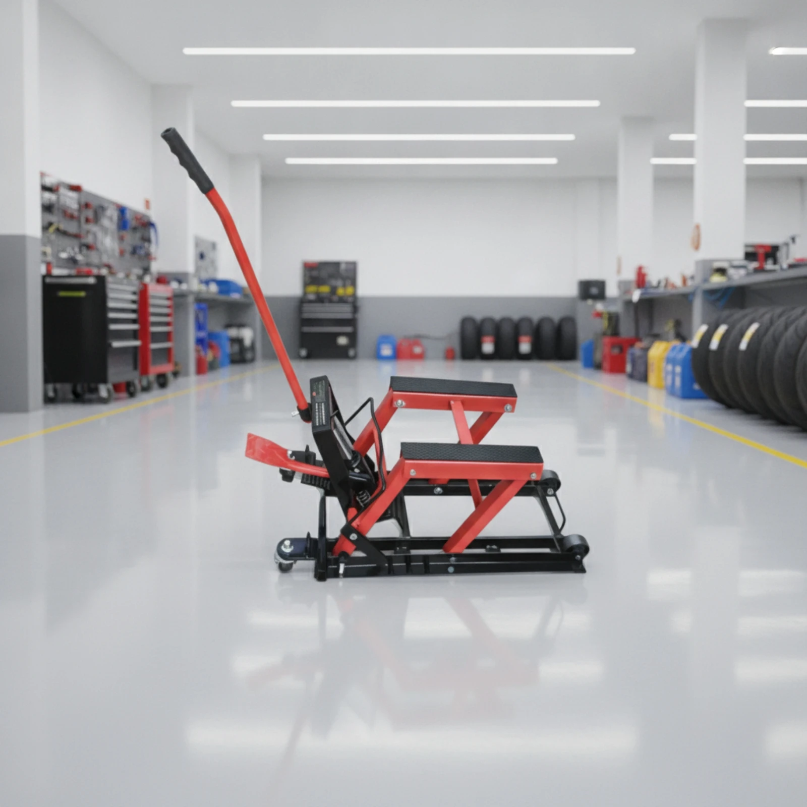 Tools For Motorcycle Workshop - 바퀴가 달린 오토바이 리프트 잭, 낮은