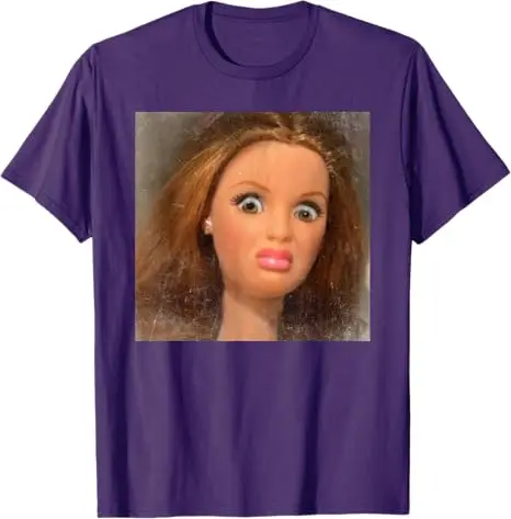 Funny Disgusting Doll Face Meme T-Shirt Y2k Design Aesthetic Clothes Novelty Gift Cute Kawaii Graphic Outfit Short Sleeve Tees