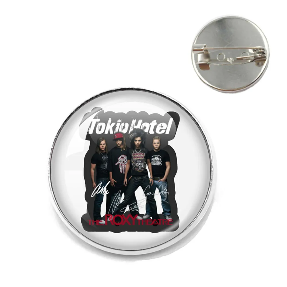 Pop Retro Rock Band Tokio Hotel Bill Kaulitz Band Hot Music Songer Lapel  Pin Glass Brooch Jewelry Badge Kawaii Decoration Gift