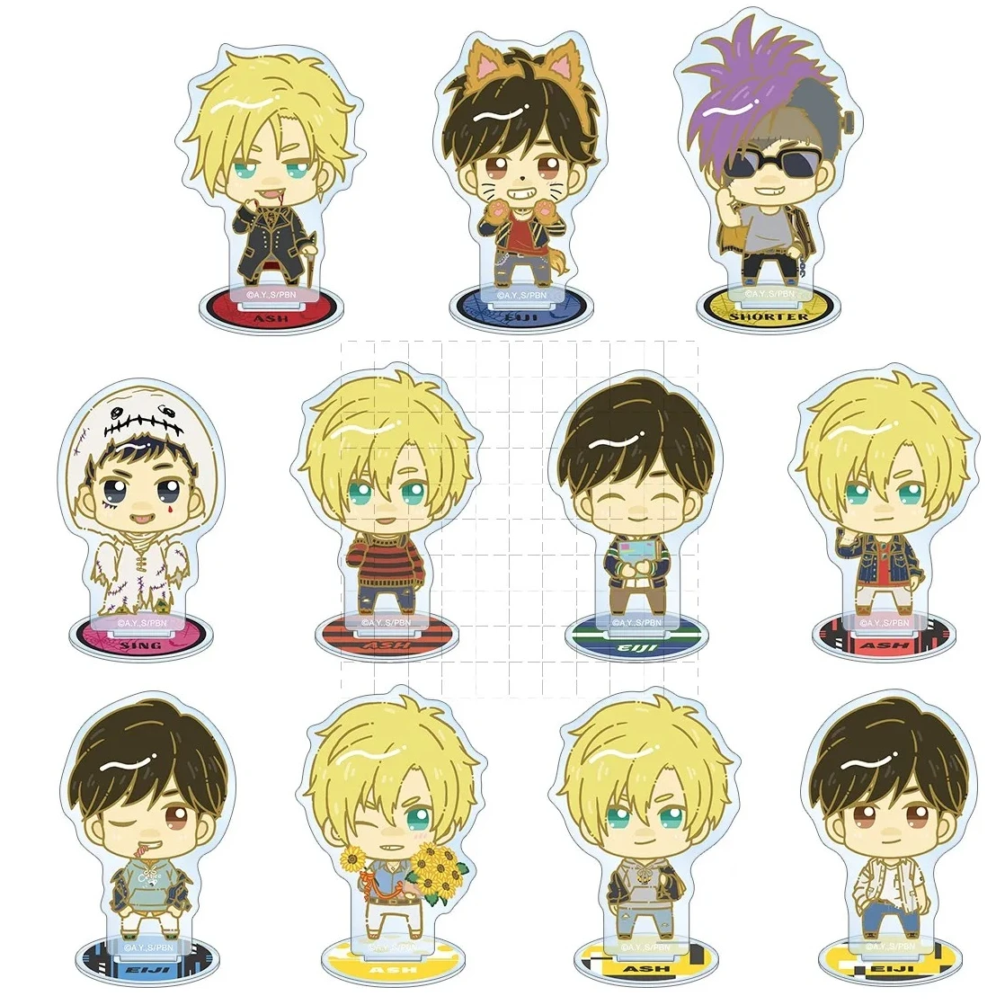 

Anime Mini Figure Standing Doll Ash Lynx Okumura Eiji Shorter Wong Acrylic Stands Model Cosplay Toy for Gift