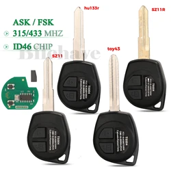 jingyuqin 315Mhz/434MHz ASK/FSK Car Remote Key for SUZUKI SWIFT SX4 ALTO VITARA IGNIS JIMNY Splash ID46 Chip With HU87 Blade