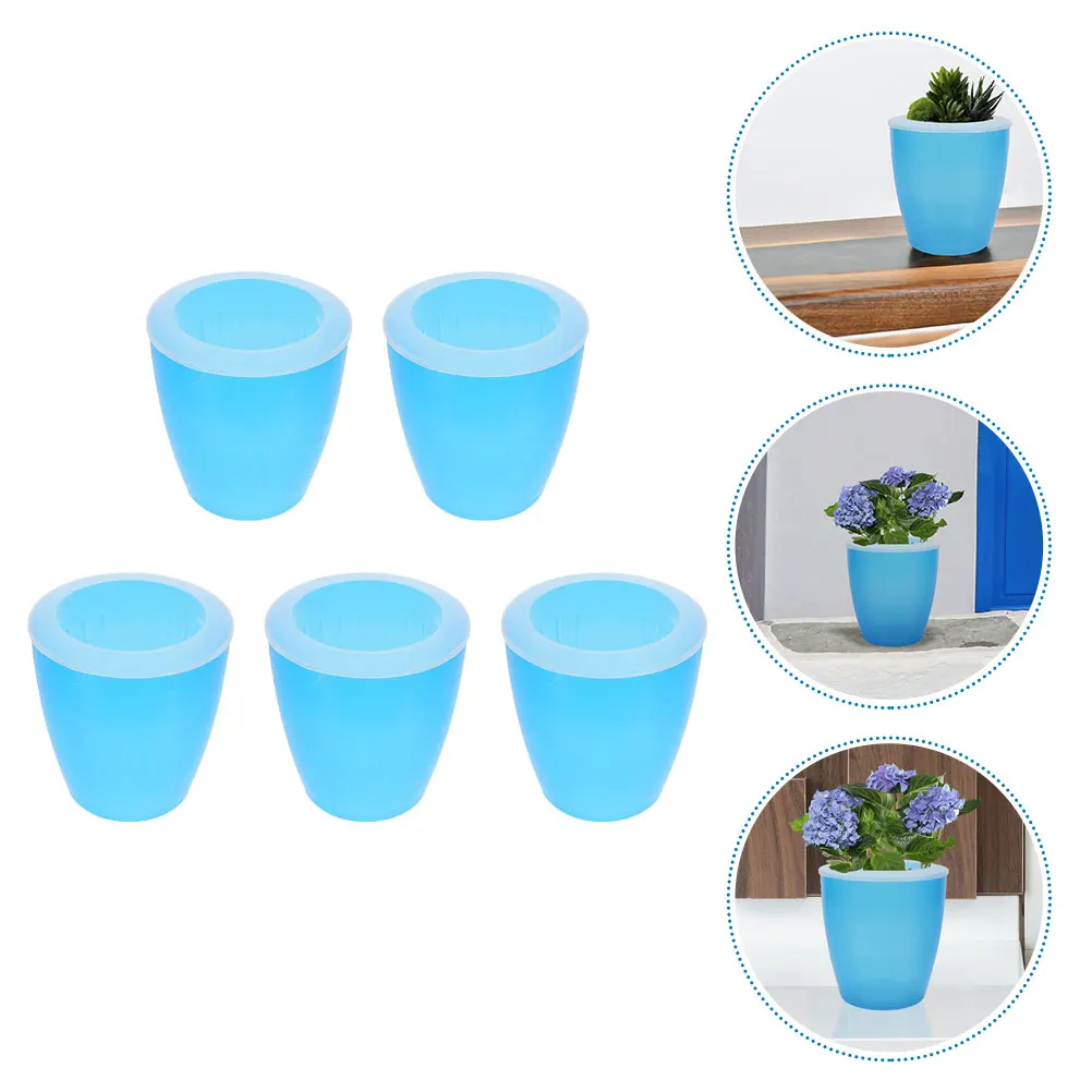 

5pcs Portable Self Watering Flower Pots Automatic Water Absorption Planting Containers Lightweight For Garden Yard Houseplants