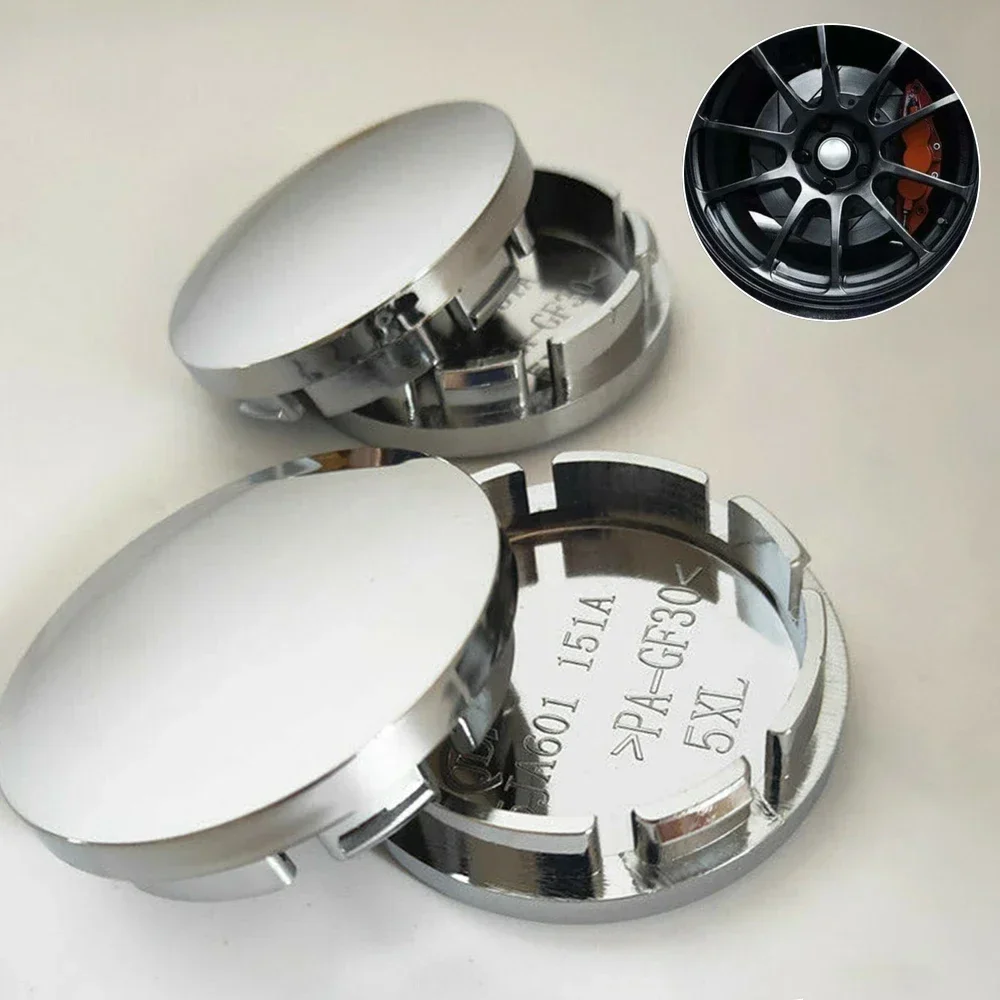 4Pcs 56mm Auto Hub Caps Car Wheel Center Caps Silver Car Rim Cover Wheel Hub Center Cap Decoration Tire Accessories