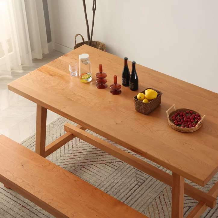 طاولة طعام من الخشب الصلب الاسكندنافي، طاولة طعام مستطيلة لغرفة المعيشة المنزلية، طاولة اجتماعات بسيطة لطاولة العمل #2