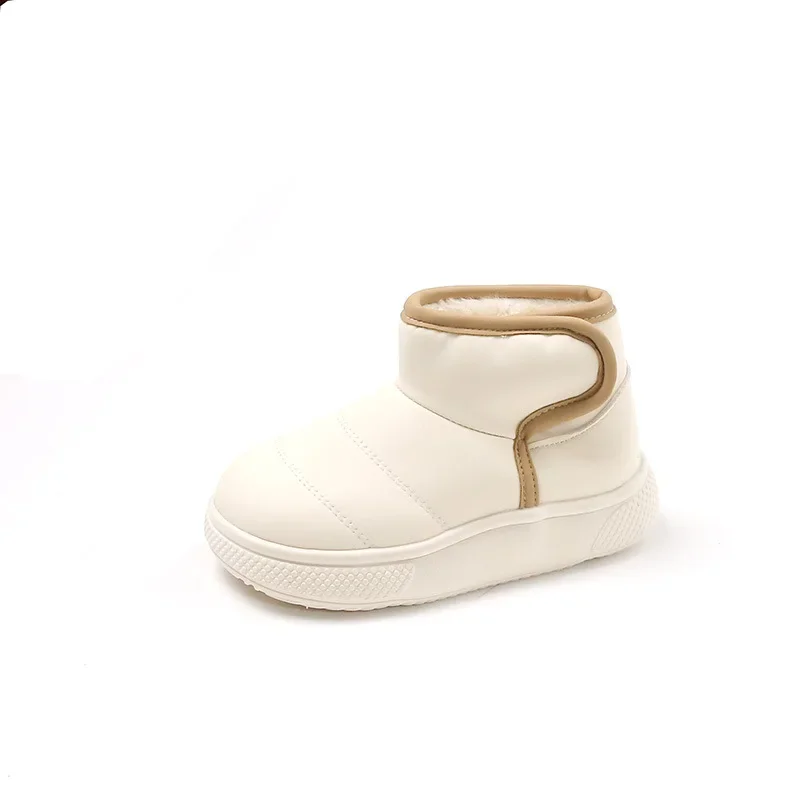 Stivali invernali per bambini addensare scarpe in cotone caldo peluche per ragazzi stivali Casual solidi per ragazze stivali da neve antiscivolo con