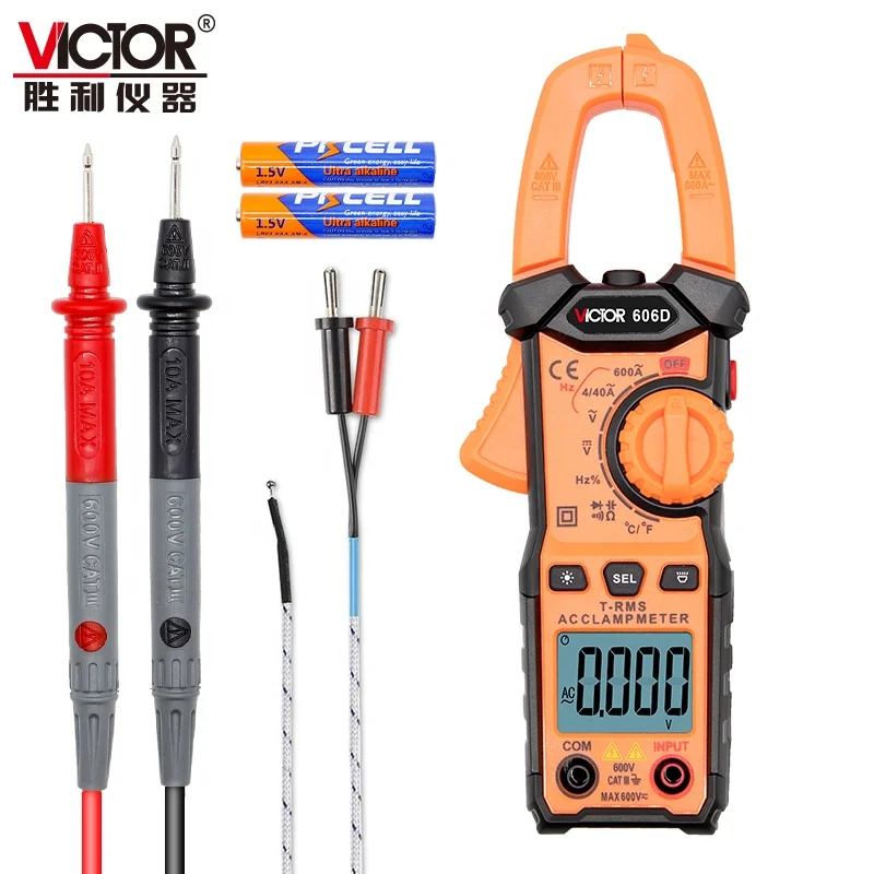 VICTOR 606D 3999 Counts LCD Display True RMS Smart Digital Clamp Multimeter Auto Range With NCV DCA ZERO Electrical Instruments
