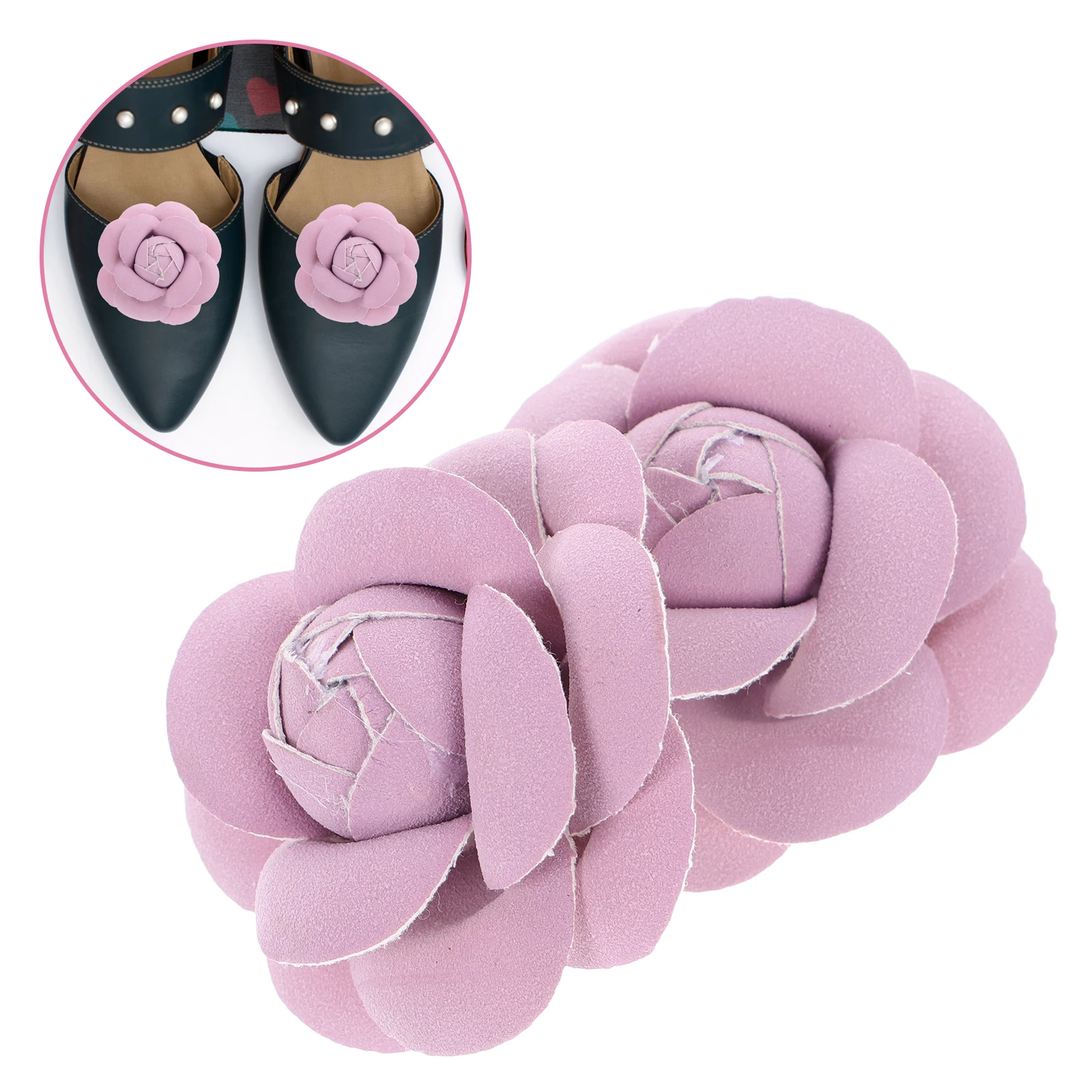 

2pcs Faux Flower Embellishments Fabric Flower Heads For Diy Shoe Bag Phone Case Decoration Crafts Accessories
