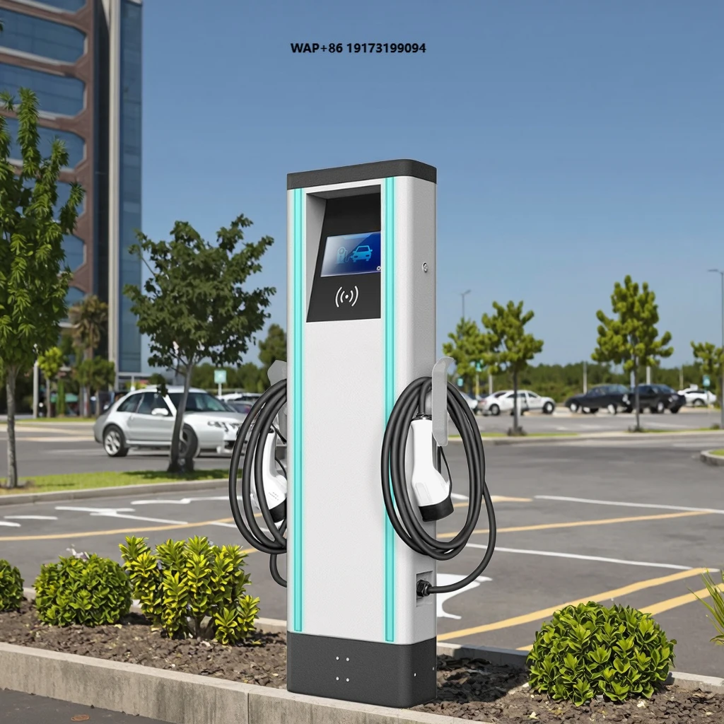 

Commercial IP54 Dual CCS2 Level 2 Charging Station Ev Charger 7 kw AC Charging Pile with App OCPP Service