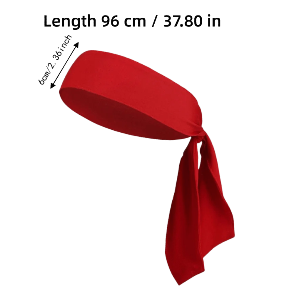 8PCS Quick Drying Sports Head Tie Tie Back 94% Polyester 6% Spandex Running Headband Stitched Edges Wide Band Headband Head Tie