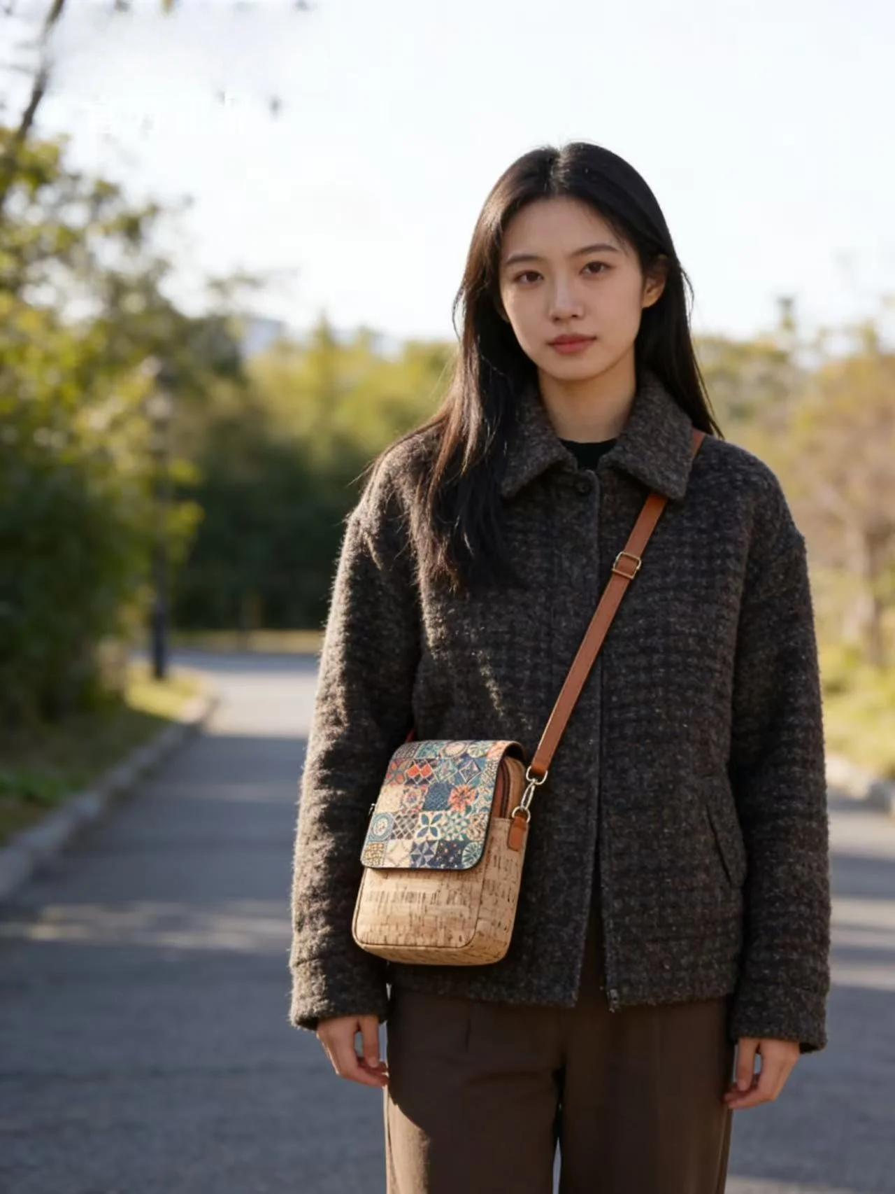 

2026 New Faion Retro Multi-layer Single oulder Slant Cross Tree Skin Women's Bag Mobile Phone Wallet Coin Purse Handbag