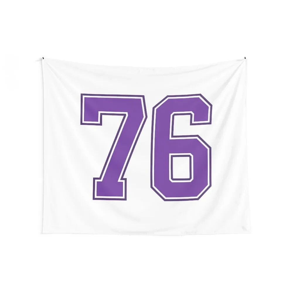 Purple Number 76 lucky sports jersey seventy six Tapestry Decoration For Bedroom Kawaii Room Decor Tapestry