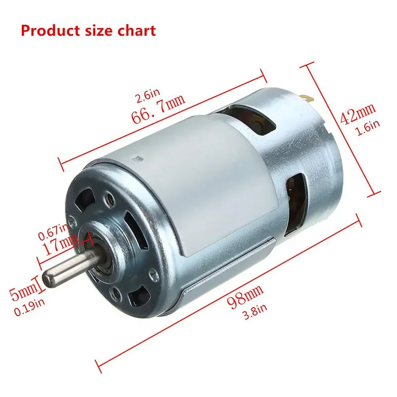 775 Spindle Motor DC 12V-24V 20000 RPM Mini Electric Motor Ball Bearing Large Torque High Power Spindle for CNC 3018 Engraver