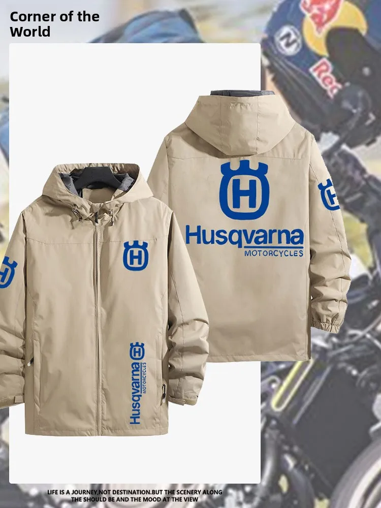 

Мотокуртка Husqvarna для мужчин, демисезонная, с подкладкой, повседневная, из полиэстера, на молнии