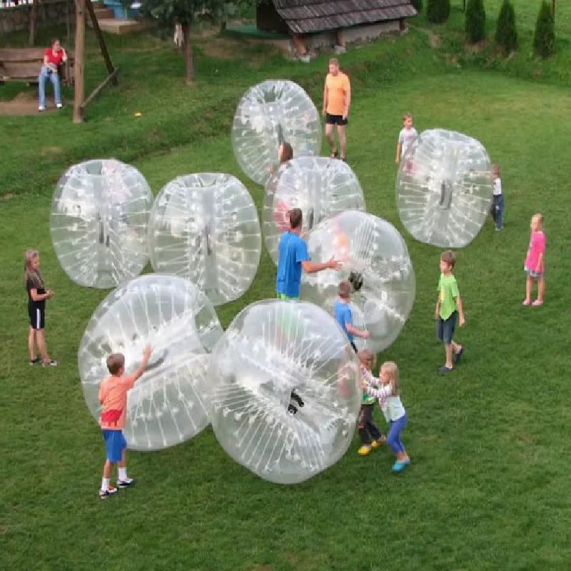HIBADOU ballon de football à bulles matériau TPU ballon pare-chocs gonflable 1.5M de diamètre soufflé en 5 Min balle gonflable Zorb