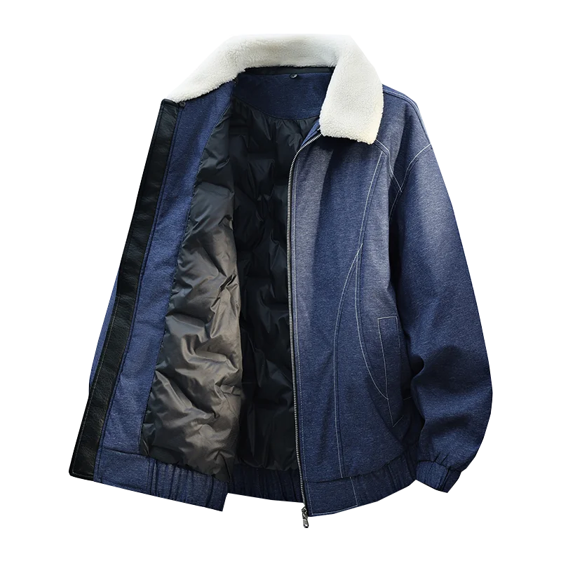 

Detachable Fur Collar 90% White Duck Down Jackets 2025 Winter Men's Warm Short Casual Puffer Coats Outwear Windproof Padded Tops