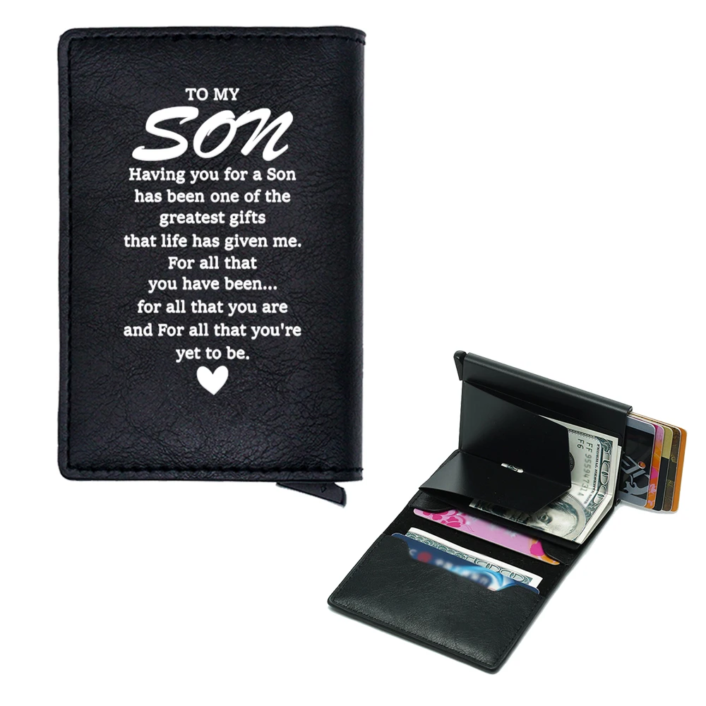 

Funny Family Member Son Gift Cover Rfid Credit Card Holder Men Wallets Bank Cardholder Case Small Slim Thin Mini Wallet