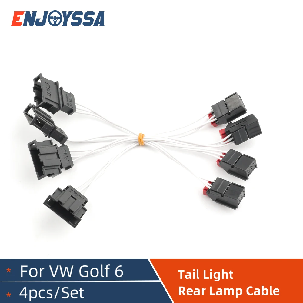 

4pcs/set Original 7N0 972 703 LED Tail Light Rear Lamp Adapter Cable Harness For VW Golf 6 MK6 R20 GTI