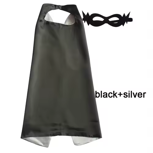 Superhero Capes with Mask REVERSIBLE Two Colored Child Cape Birthday Party Favor Satin Solid Capes Boys Girls Satin Capes - Image 7
