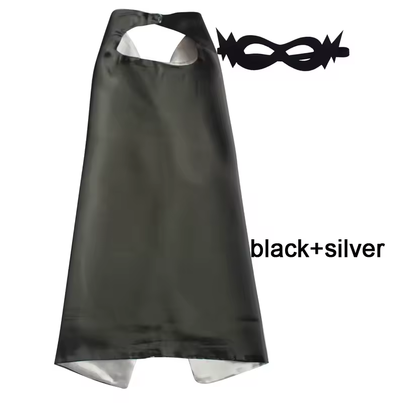 Superhero Capes with Mask REVERSIBLE Two Colored Child Cape Birthday Party Favor Satin Solid Capes Boys Girls Satin Capes - Image 7