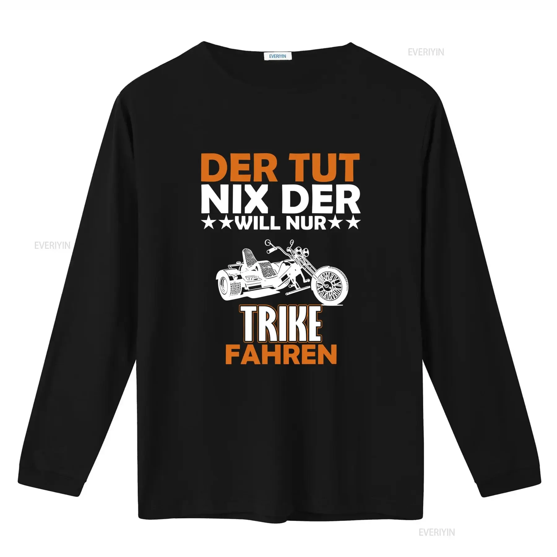 Cool Trike Motorcycle Print T Shirt He Doesn't Do Anything But Will Only Ride vintage Washed fashion Slightly Versatile Stylish