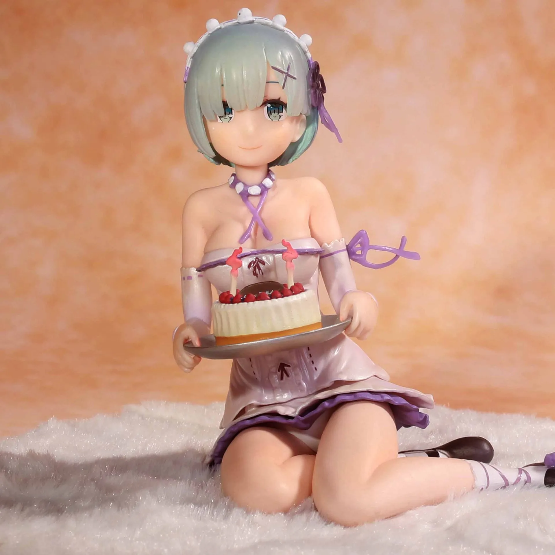 Re:Zero Anime Sentado Modelo Toy com Base, Action Figure, Bolo de Aniversário, Modelo Sentado, Presente, Hajimeru, Isekai Seikatsu, Rem, 13cm