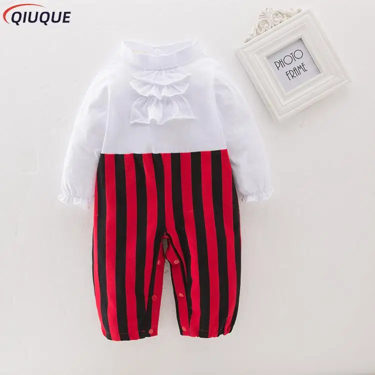 Pirate Captain Cosplay Kostuum Baby Romper Jongens Bodysuits Kerst Fancy Kleding Halloween Kostuums Kids Kinderen Jumpsuits