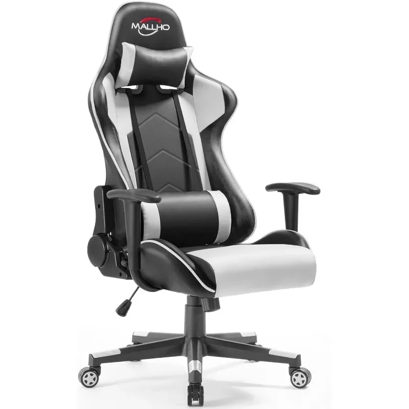 Polar Aurora Gaming Chair Racing Style High-Back PU Leather Office Chair Computer Desk Chair Executive Ergonomic Swivel Headrest