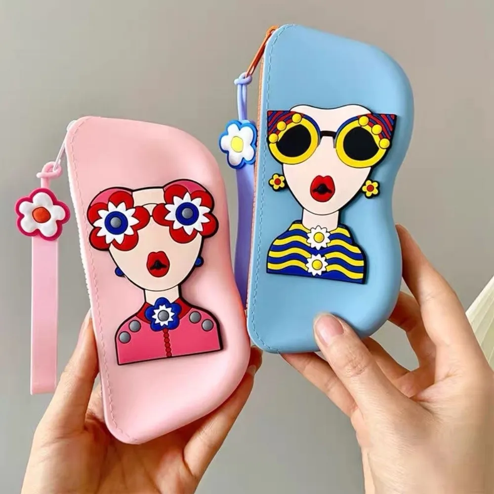 

Simple Multifunctional Silicone Eyeglasses Case Waterproof Dustproof Small Items Bag Coin Purse Cartoon Sunglasses Pouch Travel