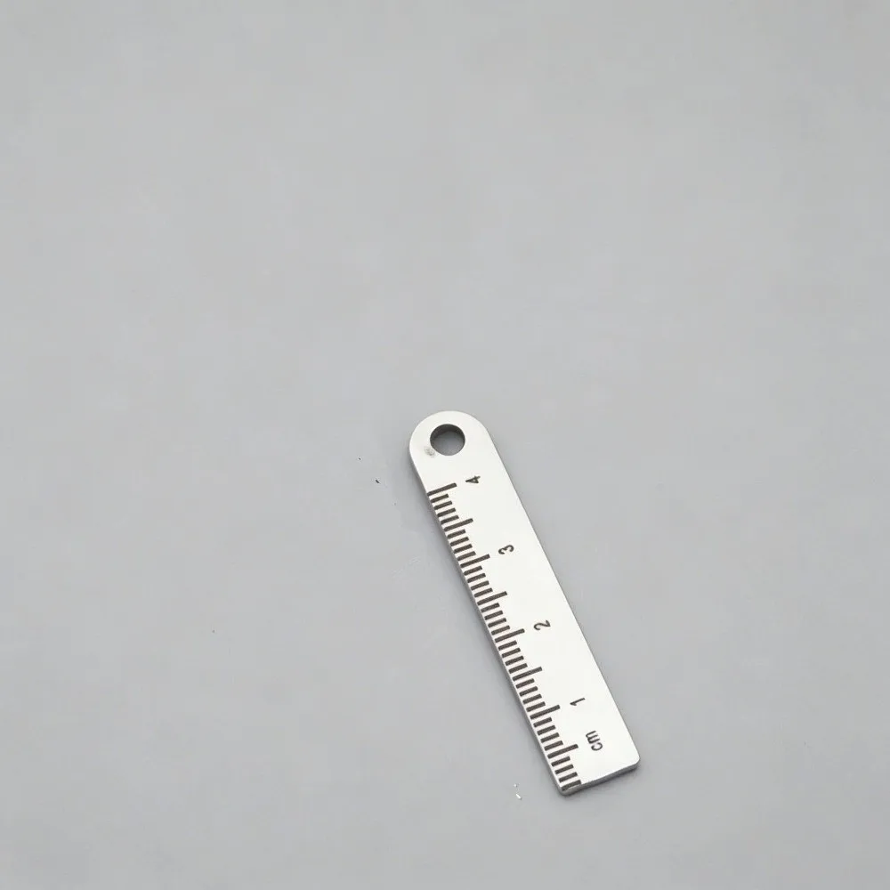 Stainless Steel Mini Measuring Ruler Anti-Loss Design Multi-Functional Keychain Measuring Tool Pendant Ornament Backpack Charm