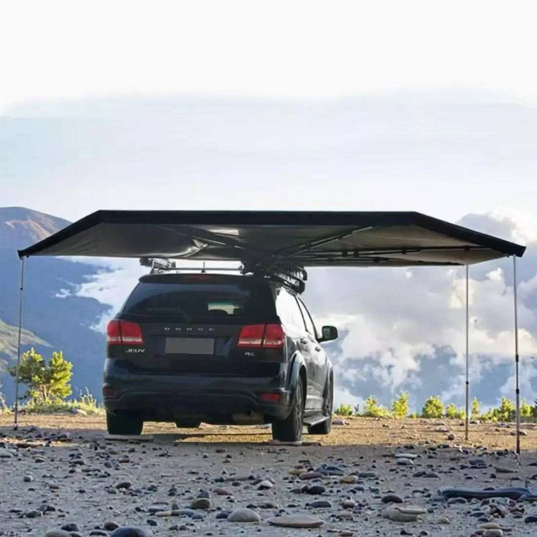 270 degree automatic SUV awning Oxford canvas side tent outdoor camping summer fan tent quick opening function