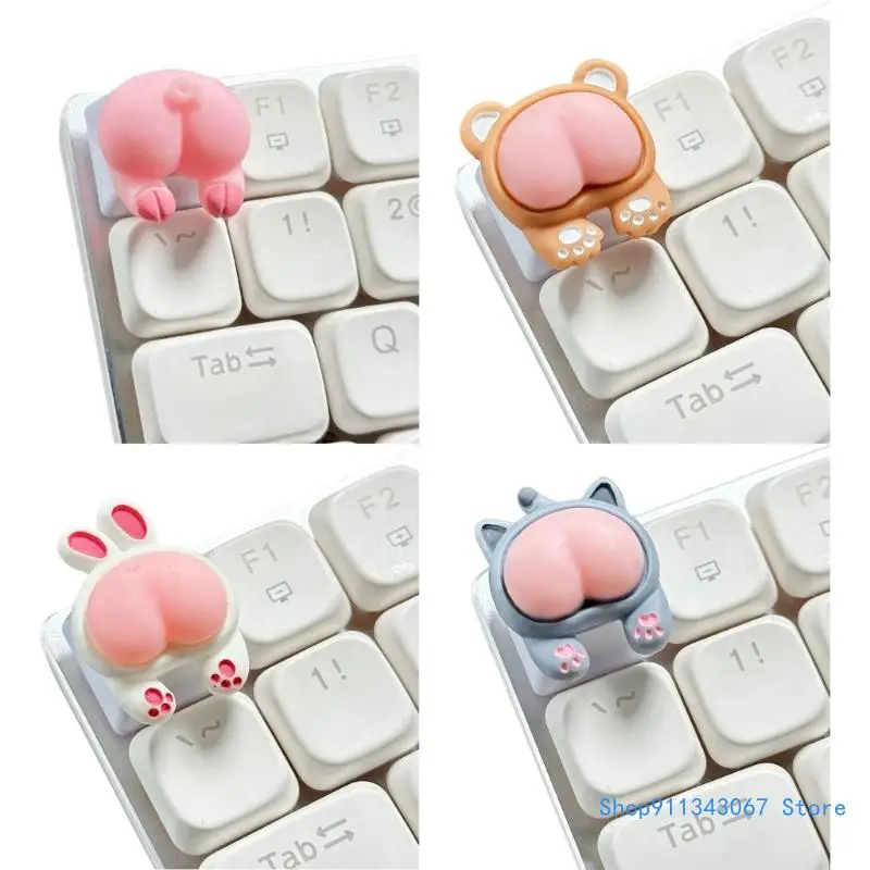 

ABS Keycaps Pink Piggy Rabbit Cats Bear Butt 3D Keycap Customizeds Keyboards Keycap Drop shipping