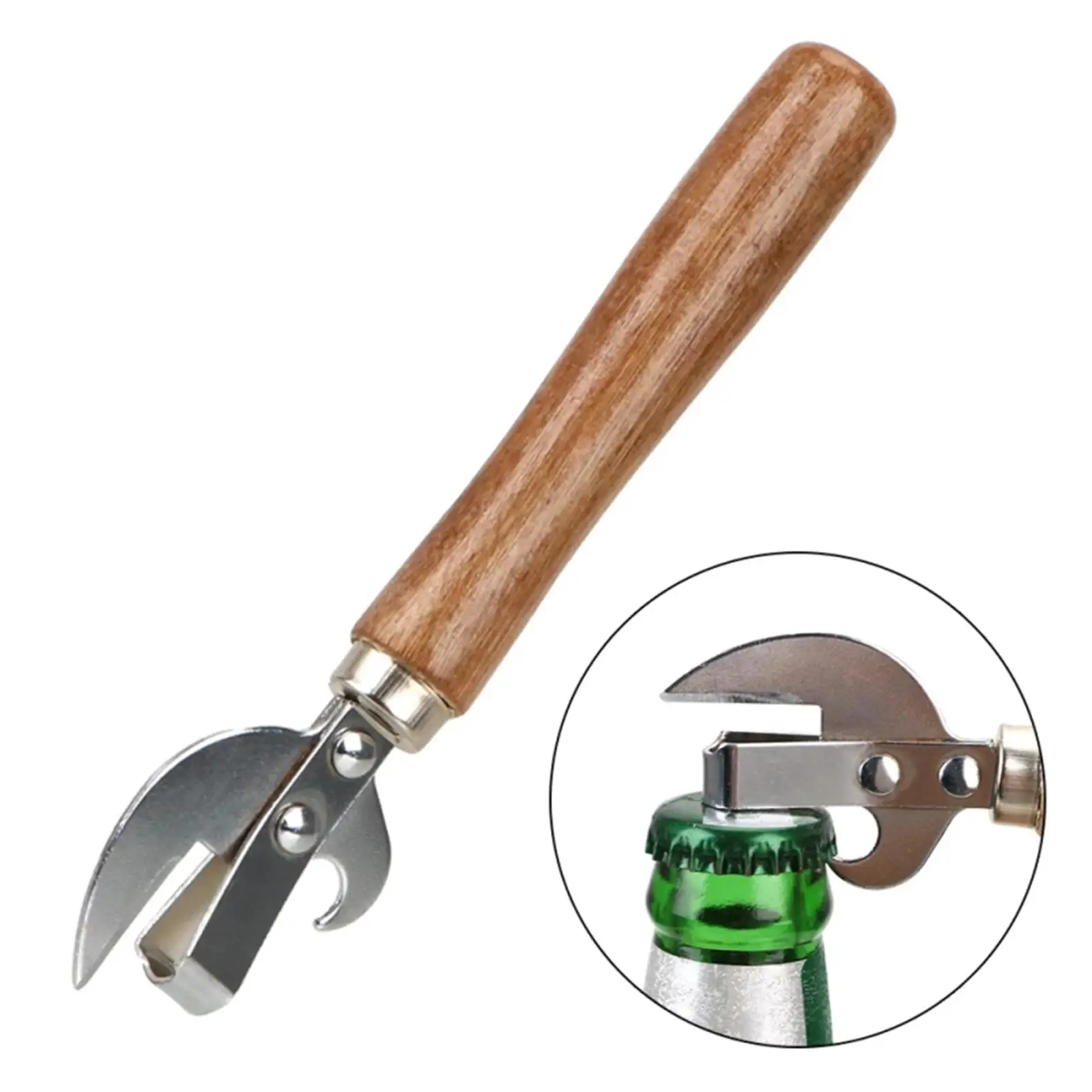 Can Opener Stainless Steel Handheld Can Opener Wine Opener for Restaurant
