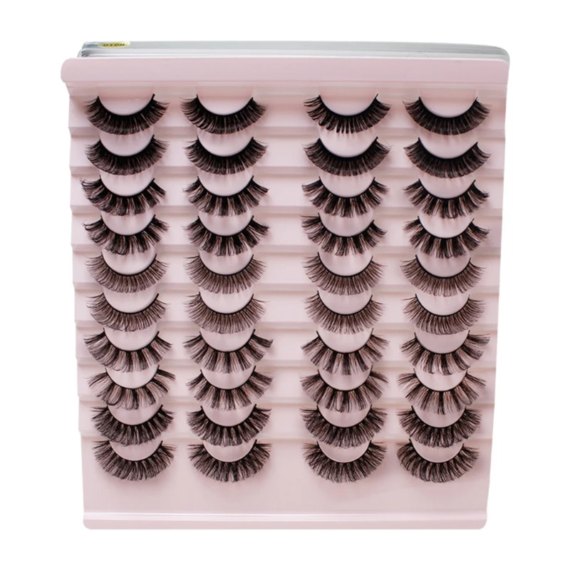 False Eyelashes Russian Strip Lashes Fluffy-Fake Eyelashes Extension D-Curl Wispy Eyelashes Handmade Reusable Lashes