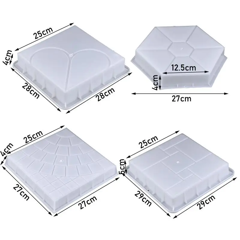 Garden Pavement Mold Plastic Brick Maker Concrete Path Mould for DIY Lawn Road Pavement Creating Unique Walkways view 6