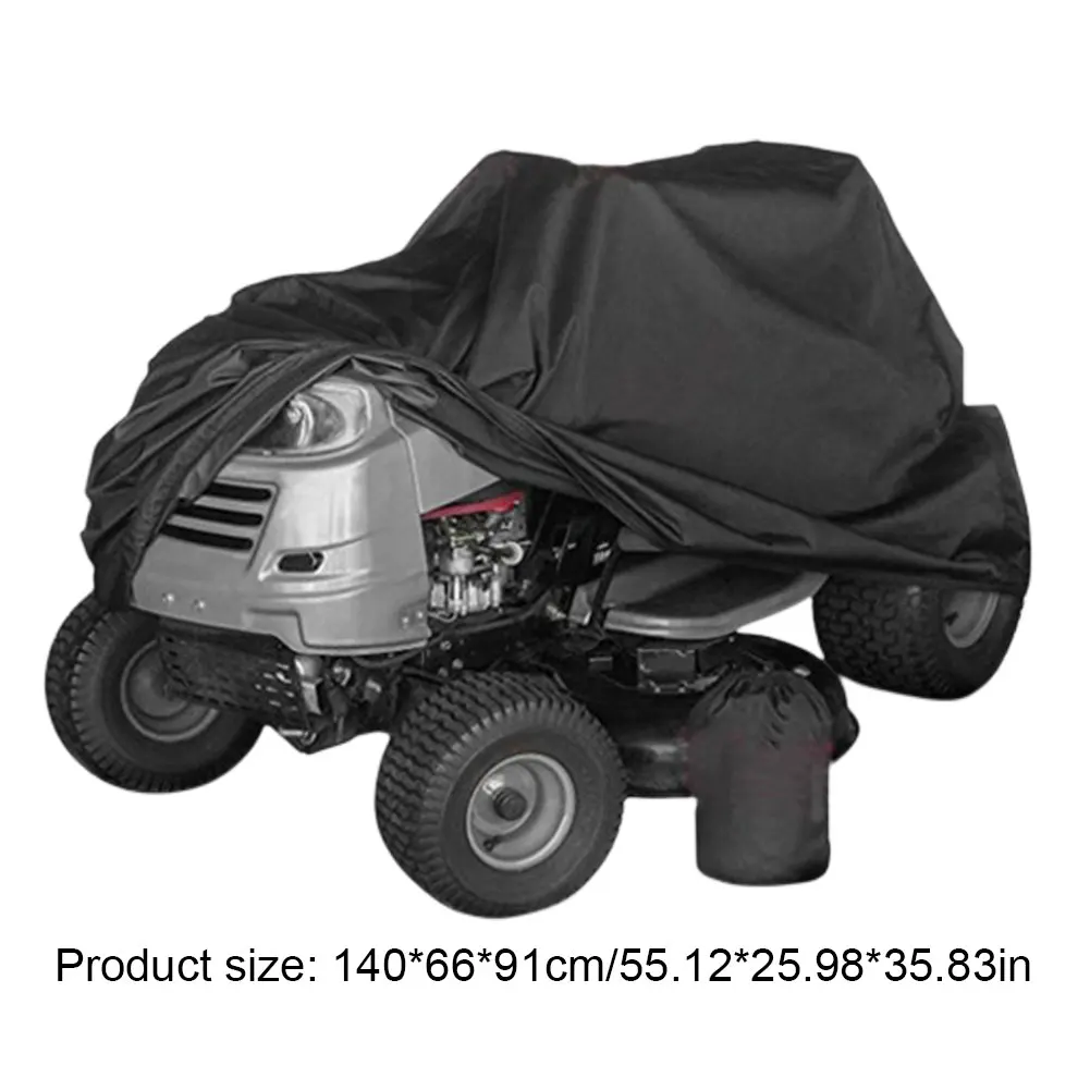 Lawn Mower Cover Oxford Cloth Black Car Coat Waterproof Lawn Tractor Cover with Portable Storage Bag UV Protection for Car Mower