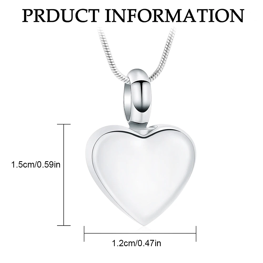 Heart Urn Necklace for Ashes - Memorial Cremation Jewelry for Ashes,Heart Urn Locket for Ashes Stainless Steel Urns Pendant