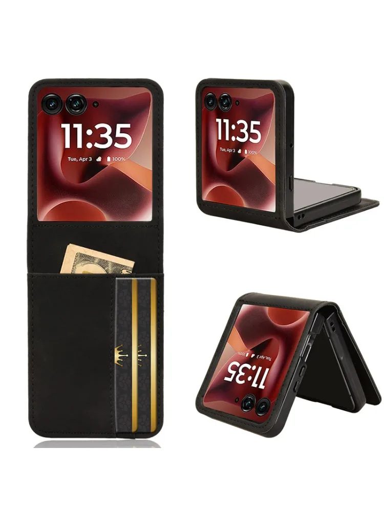 Etui na Motorola Razr 60 Ultra 40 50 Ultra 60 Pro Razr Ultra 2025 Półrozdzielone Retro Etui na Telefon Komórkowy z Wieloma Kieszeniami na Karty — zdjęcie produktu 7