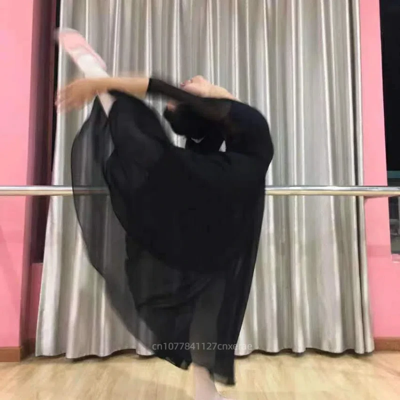 Ballet Skirt, Women's Adult Dance Practice Lace Up Chiffon Long Skirt, Women's Ballet Gymnastics Group Performance Costumes