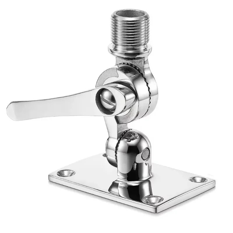 

Marine VHF Antenna Mount 316 Stainless Steel Swivel Adjustable Folding Ratchet Base Holder for Boat and Car