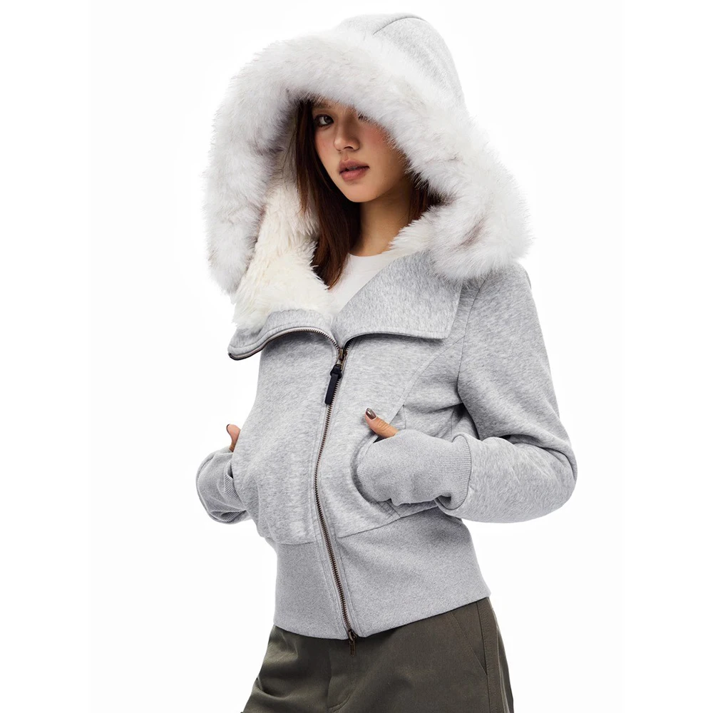 

Hooded Women Coats Casual Zipper Slim Hoodies Simple All-match Harajuku Coat Autumn Winter Sweatshirts Top