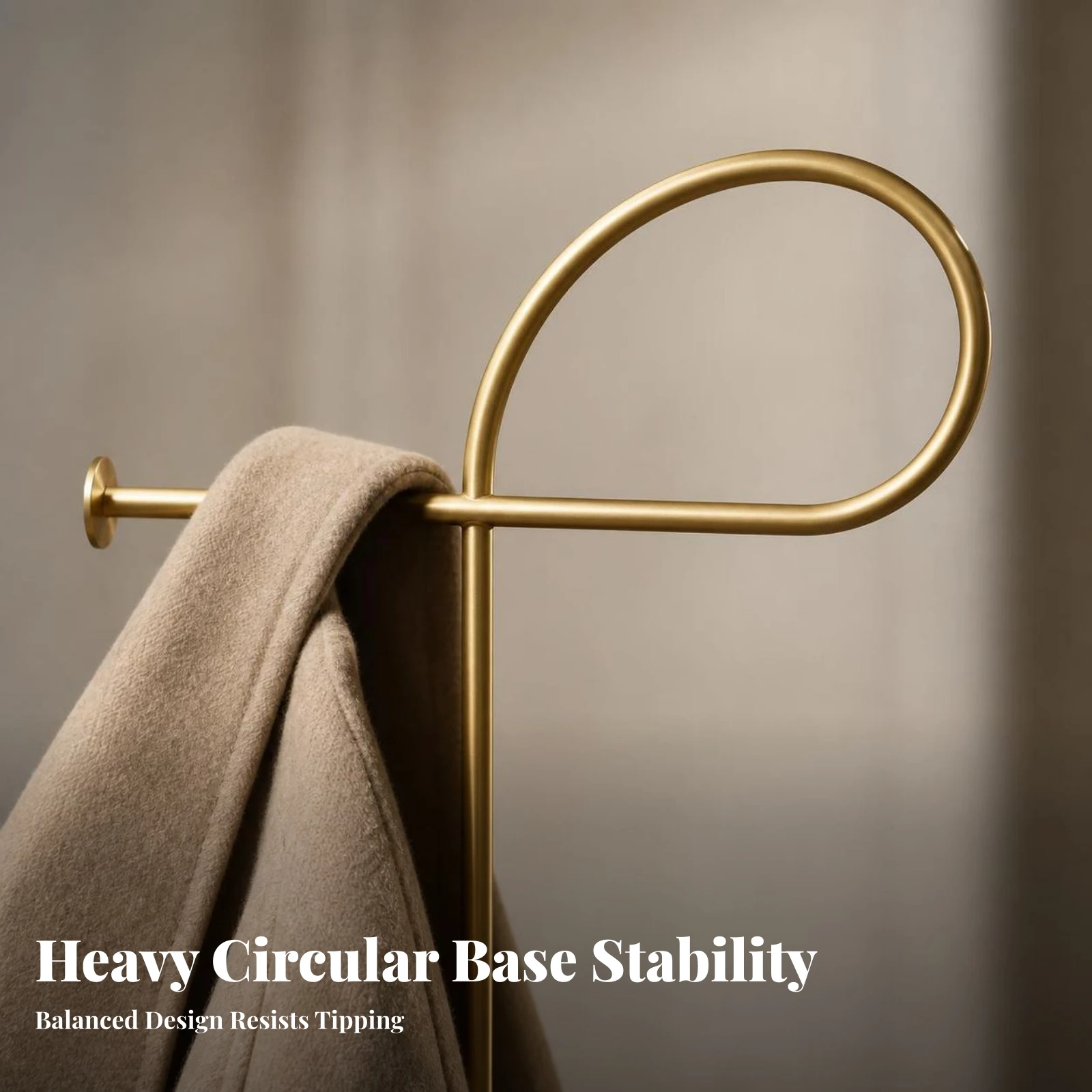 Floor Clothes Rack with Marble Base Space-Saving Metal Clothes Stand with Weighted Base Coat Hanger Stand Modern for Bedroom