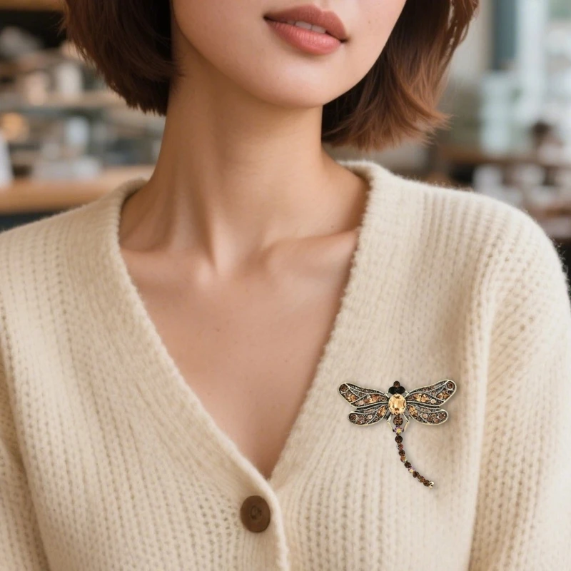  Alloy Dragon-fly Brooch Light Design Perfect for Travel and Social Gatherings