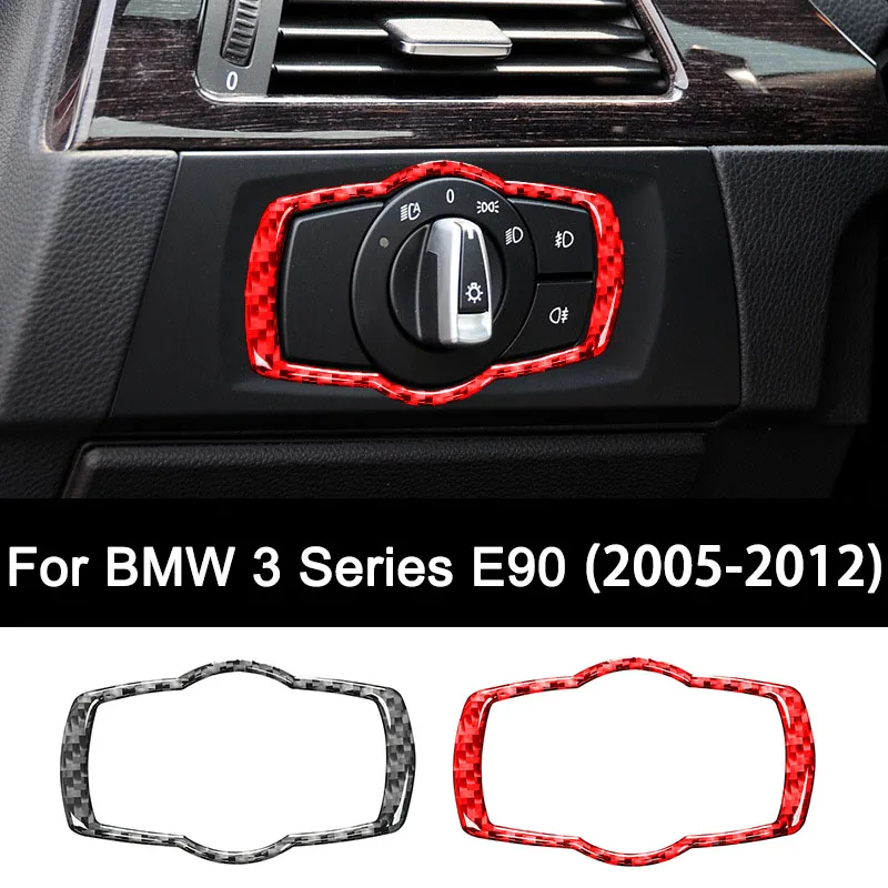 

For BMW 3 Series E90 2005-2012 YEAR Premium Carbon Fiber Headlight Switch Decorative Sticker Interior Modification Accessories