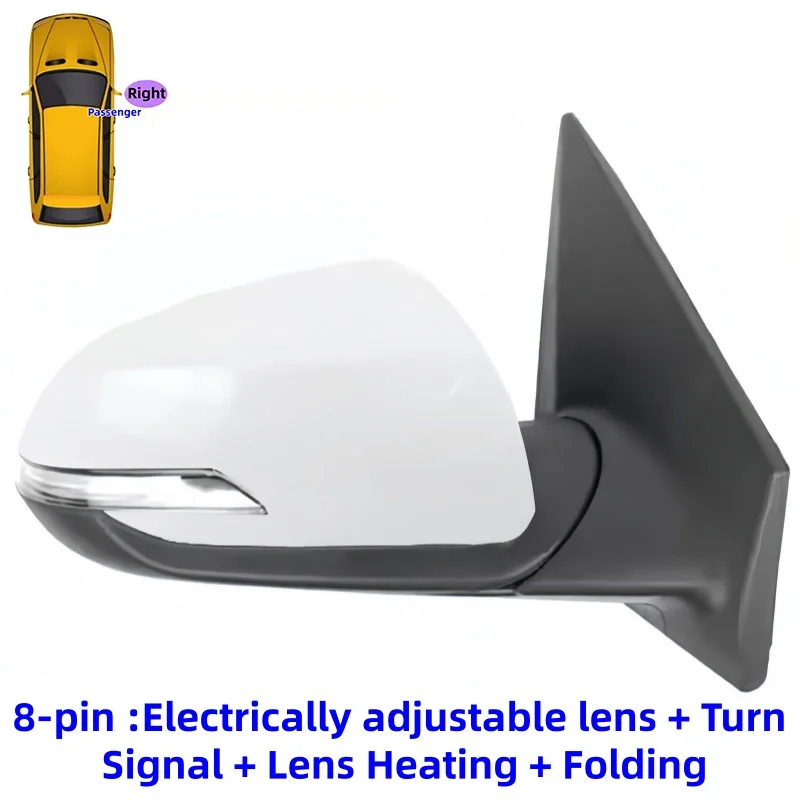 Elektrisch verstelbare lens knipperlicht verwarmings- en inklapbare 7/8-pins auto achteruitkijkspiegelset voor Kia Rio 2018 2019 2020 2021